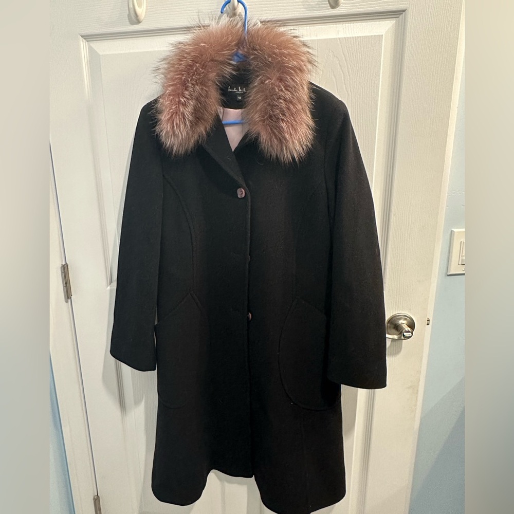 Nicole Miller Black wool coat — size 10